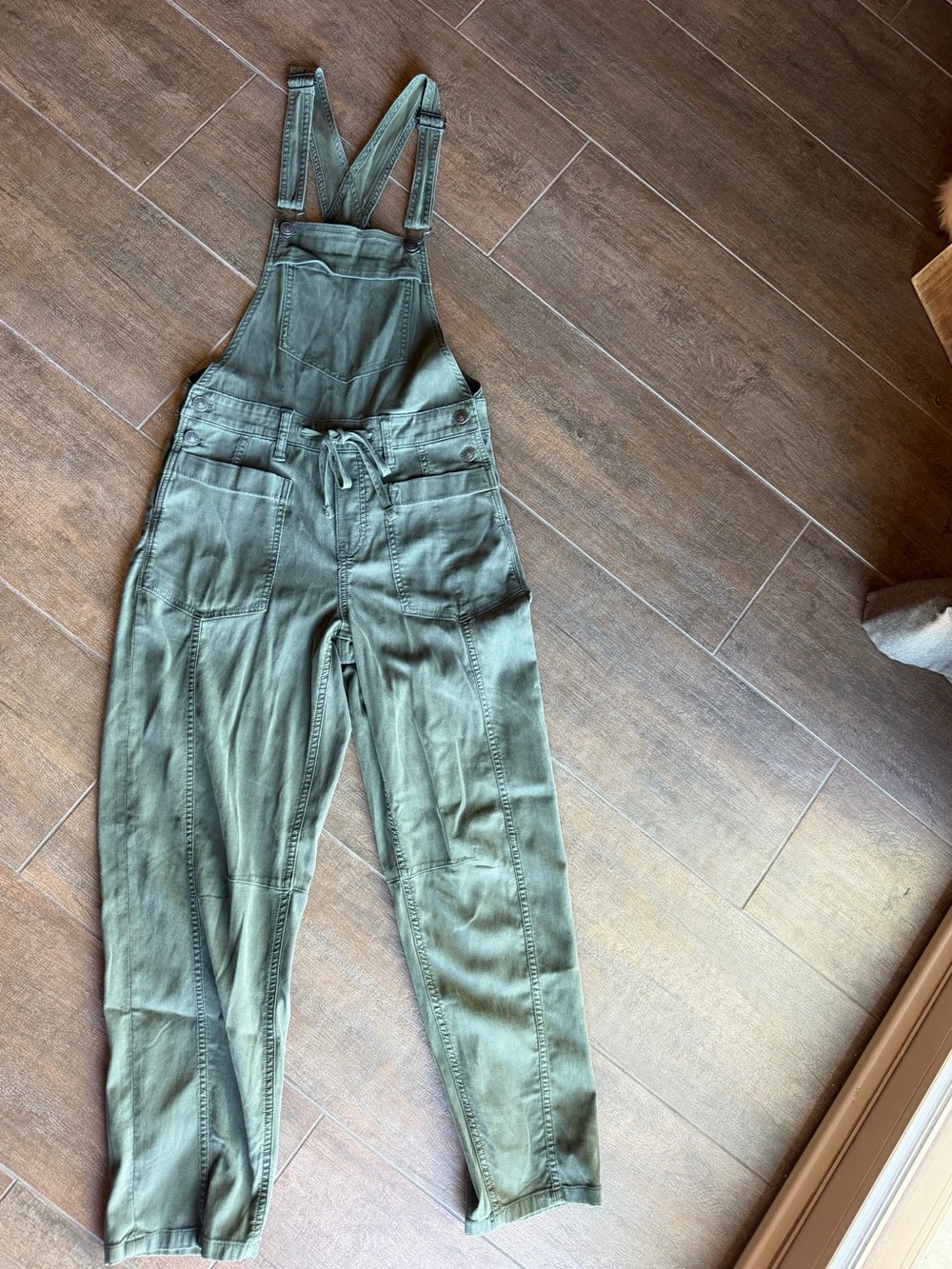 Women's Olive Green Utility Overalls- Corduroy- lightweight